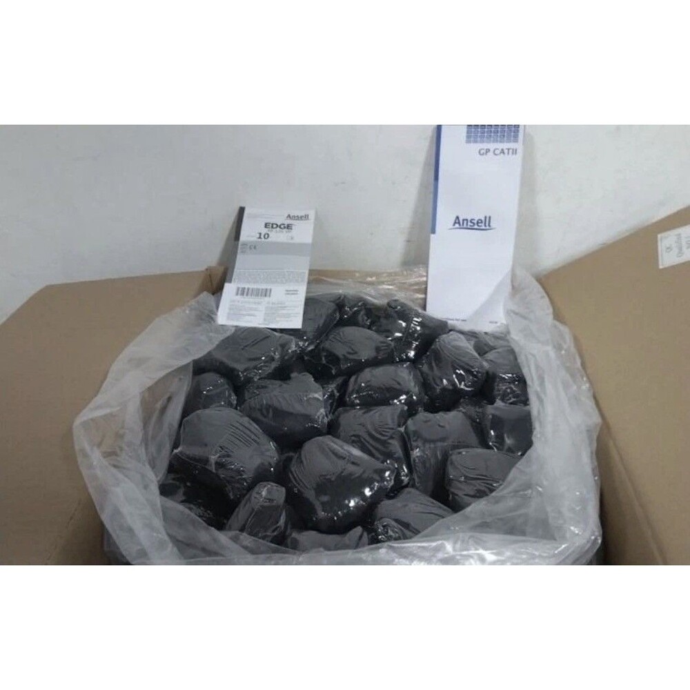 Ansell Edge 48-126VP 144 Pk Size 10 Black Latex Free Gloves